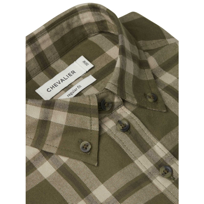 Koszula damska Chevalier Teal Light Flannel Olive Green Checked (1060235-C6033)